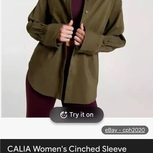 CALIA by Carrie Underwood Olive Green Button-Down Shirt